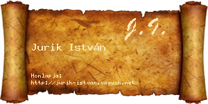 Jurik István névjegykártya